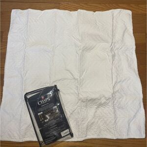 Chaps Ralph Lauren Euro Sham Brompton Hall White Cotton‎ Quilted Pillow Sham